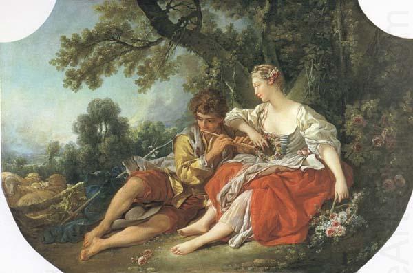 Shepherd Piping to a Shepherdess, Francois Boucher